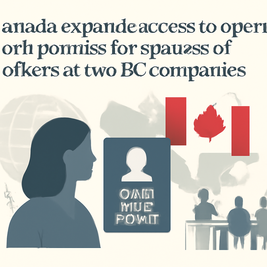 {"rendered":"Canada expands access to open work permits for spouses of workers at two BC companies"}